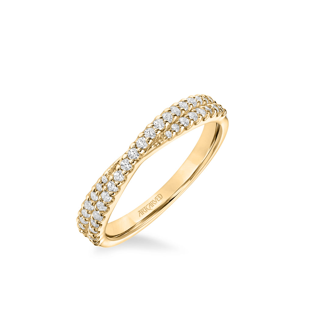 Stackable Band with Diamond "X" Design