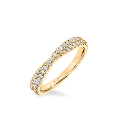 Stackable Band with Diamond "X" Design