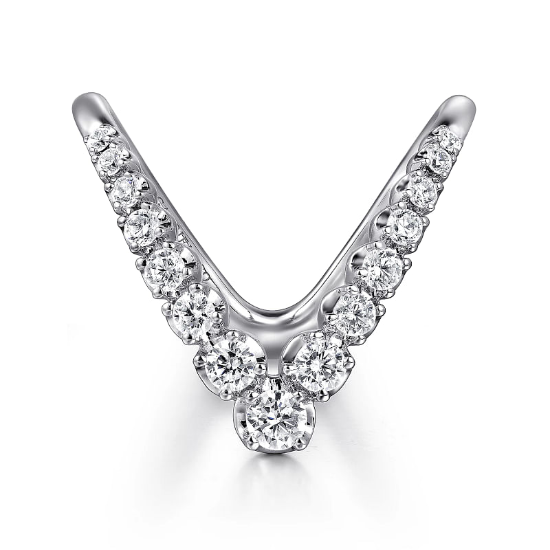 Gabriel & Co | 14K White Gold Diamond Chevron Ladies Ring