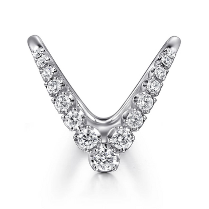 Gabriel & Co | 14K White Gold Diamond Chevron Ladies Ring