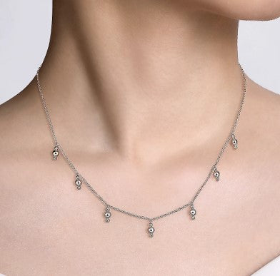 Gabriel & Co | 925 Sterling Silver Beads Droplet Necklace