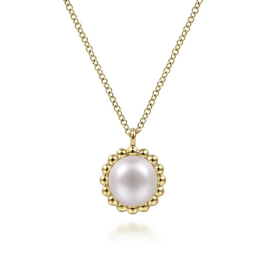 Gabriel & Co | 14K Yellow Gold Bujukan Pearl Pendant Necklace