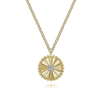 Gabriel & Co | Diamond Cut - 14K White-Yellow Gold Bujukan Diamond Cut Pendant Necklace