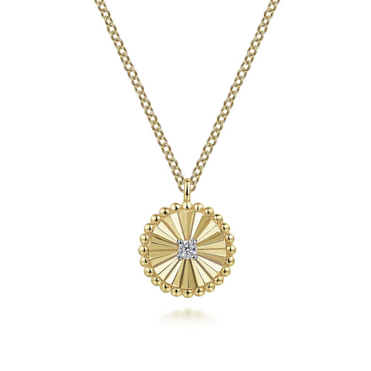 Gabriel & Co | Diamond Cut - 14K White-Yellow Gold Bujukan Diamond Cut Pendant Necklace