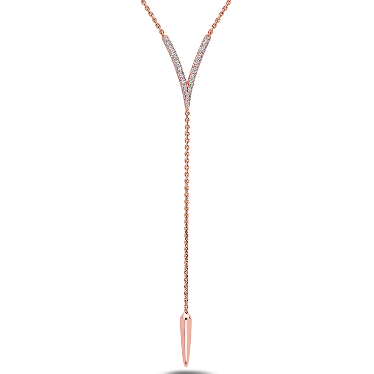 Diamond Drop V Tassel Necklace