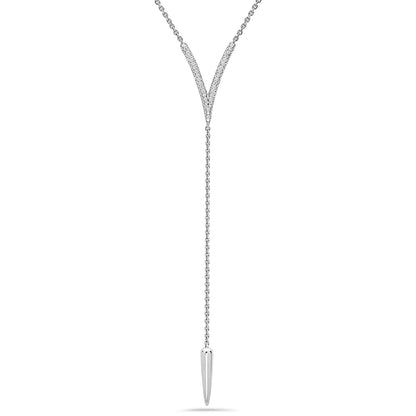 Diamond Drop V Tassel Necklace