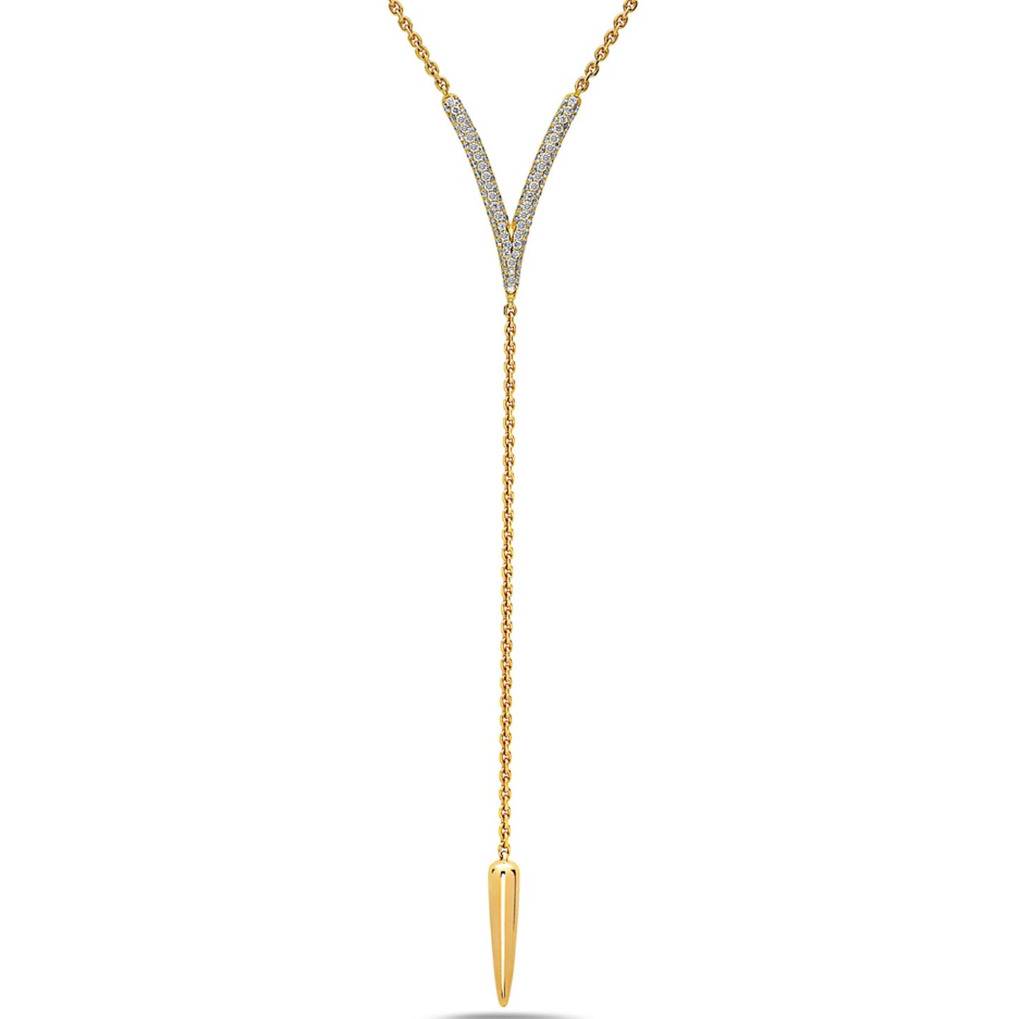 Diamond Drop V Tassel Necklace