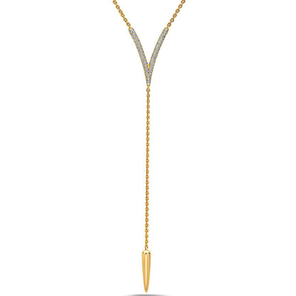 Diamond Drop V Tassel Necklace