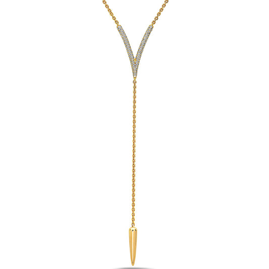 Diamond Drop V Tassel Necklace