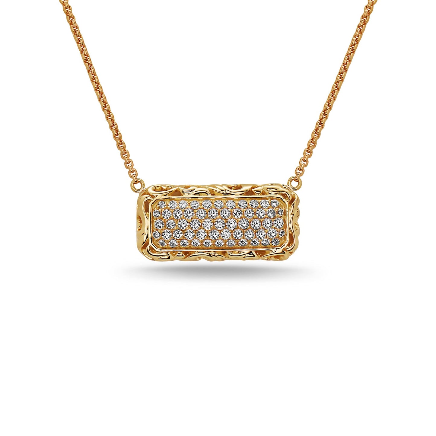 Diamond Bar Pendant Necklace