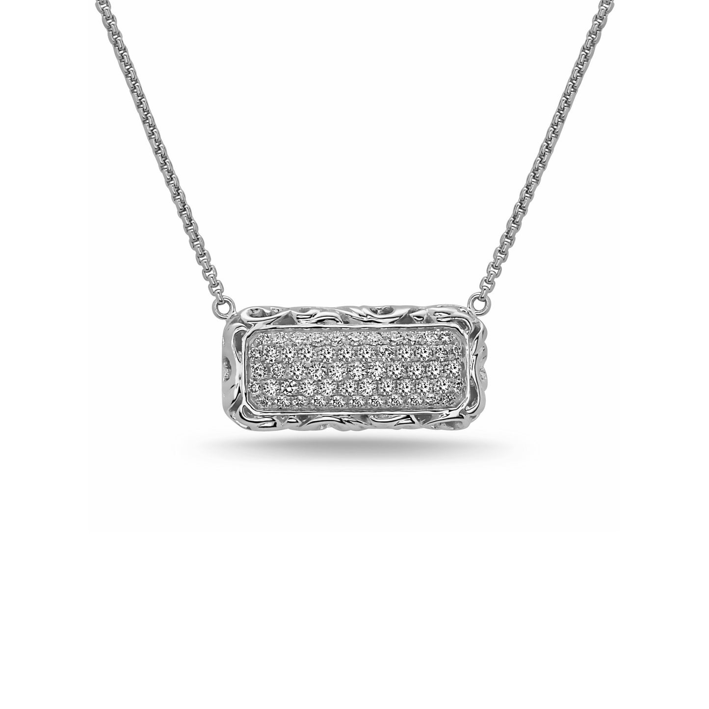 Diamond Bar Pendant Necklace