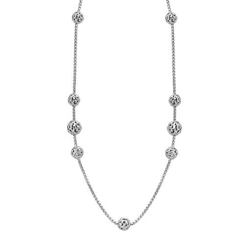 Silver Ivy Bead Chain Long Necklace