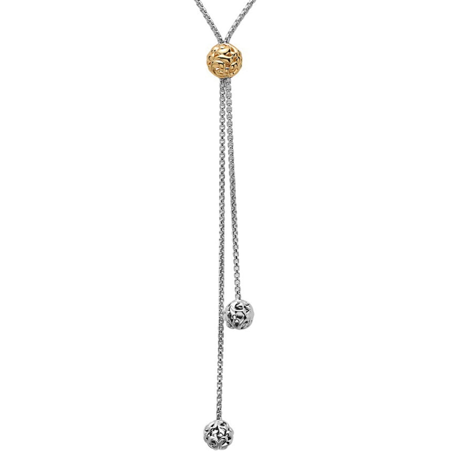 Silver Ivy Bead Lariat Necklace