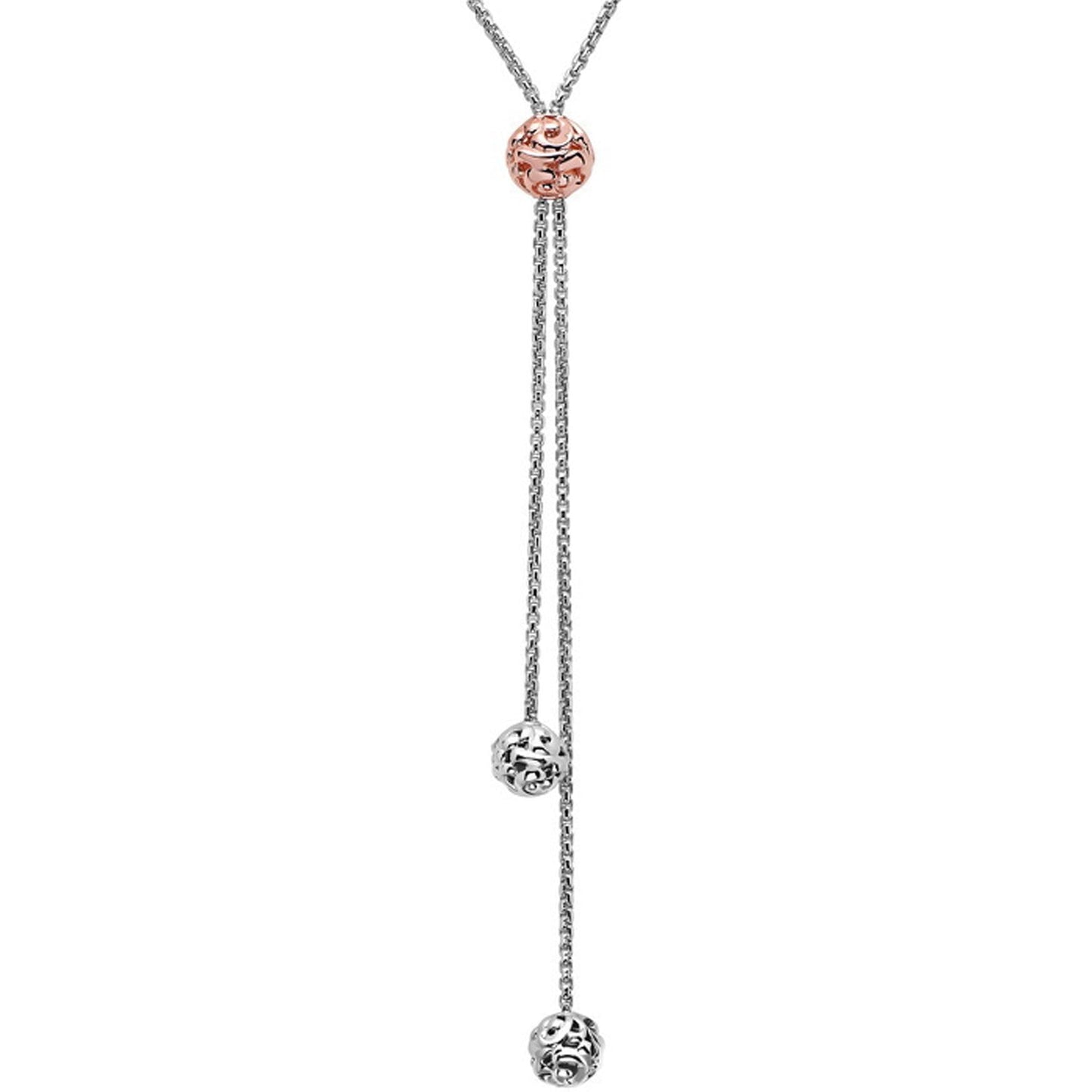 Silver Ivy Bead Lariat Necklace