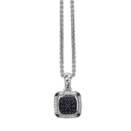 Silver Ivy Cushion Pave Pendant