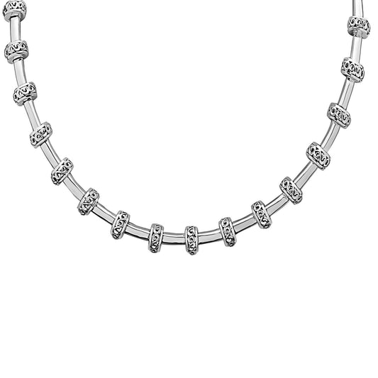 Silver Ivy Petite Rondel Tube Necklace