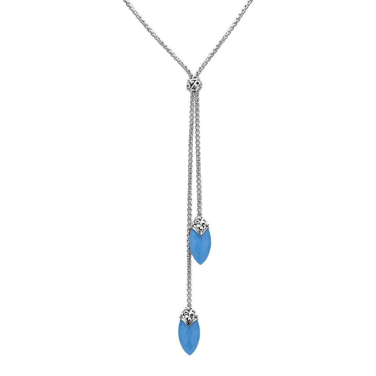 Silver Skye Long Lariat Necklace