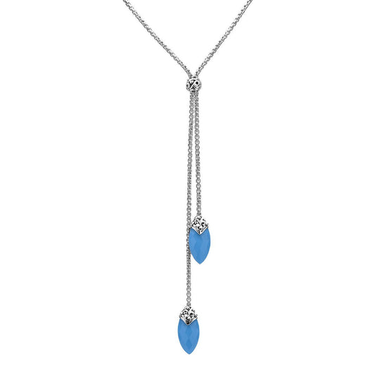 Silver Skye Long Lariat Necklace