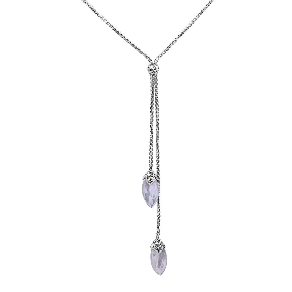 Silver Skye Long Lariat Necklace