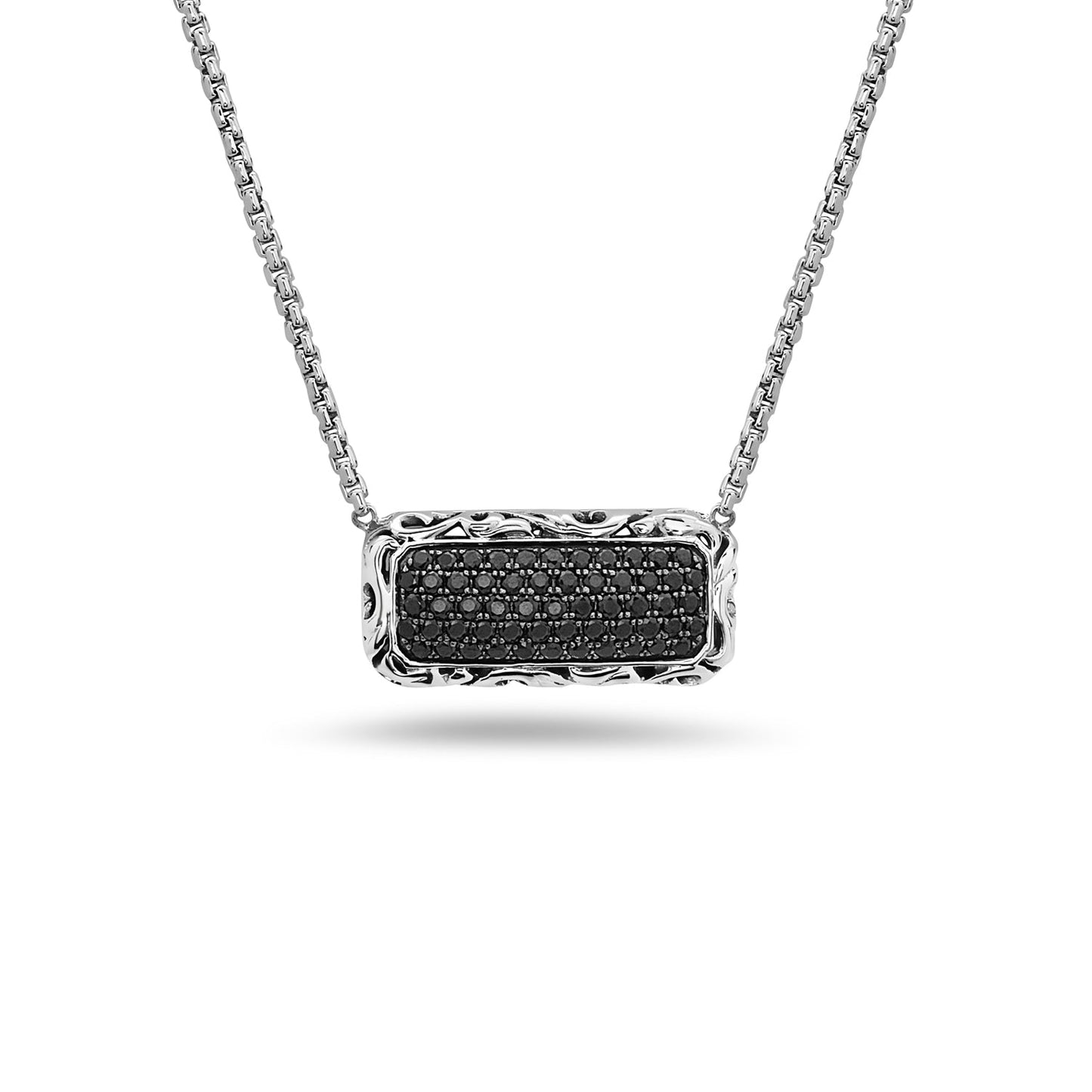 SILVER IVY BAR NECKLACE