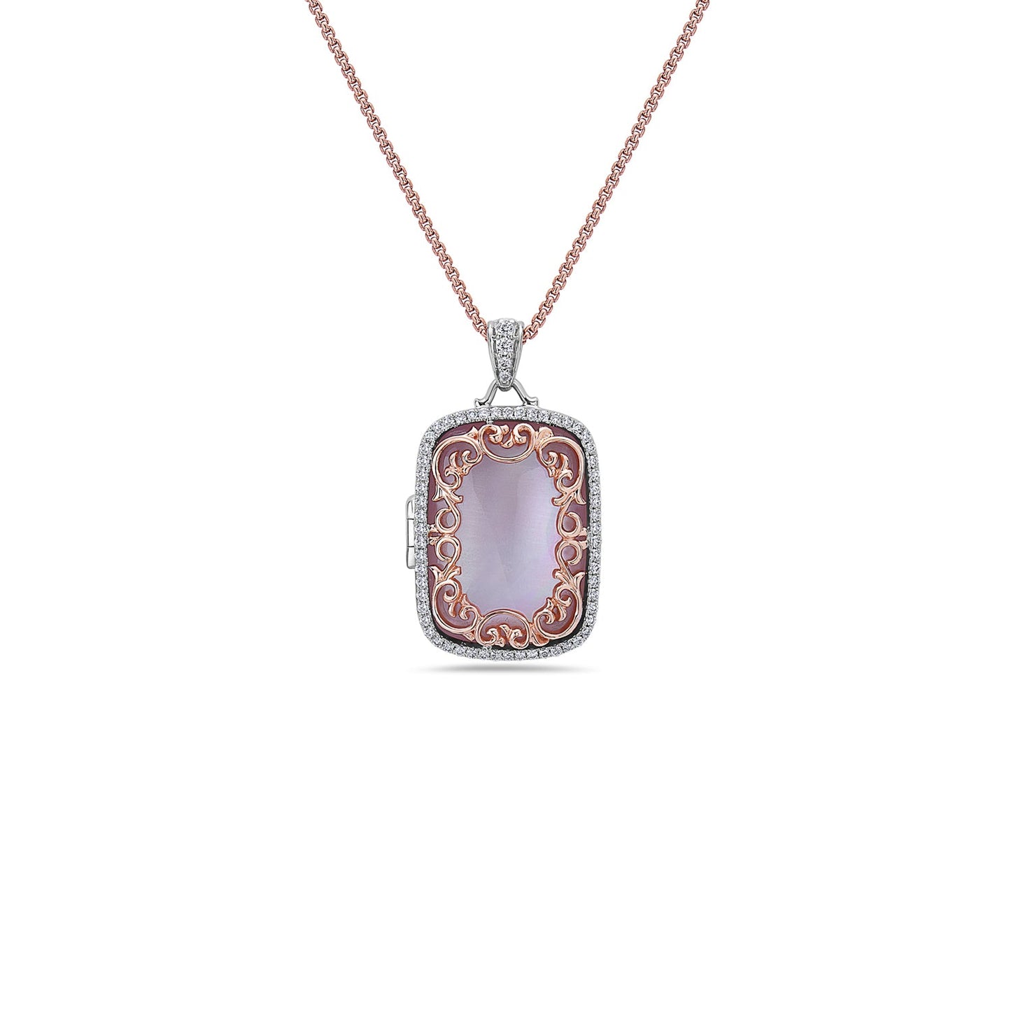 Diamond Locket Pendant Necklace