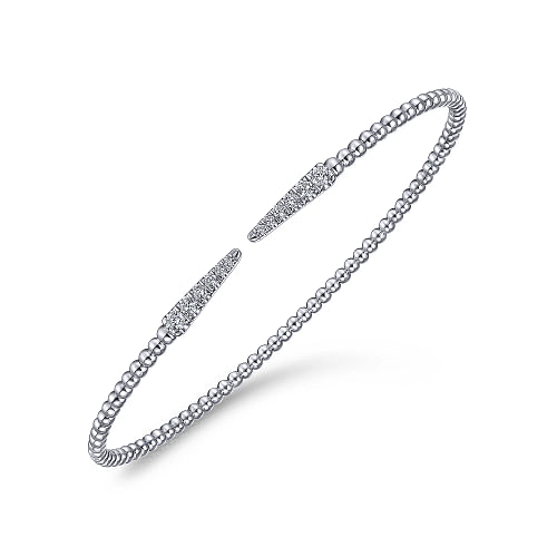 Gabriel & Co | 14K White Gold Bujukan Diamond Spikes Split Bangle