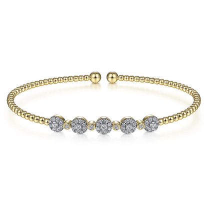 Gabriel & Co | 14K Yellow Gold Bujukan Diamond Split Bangle