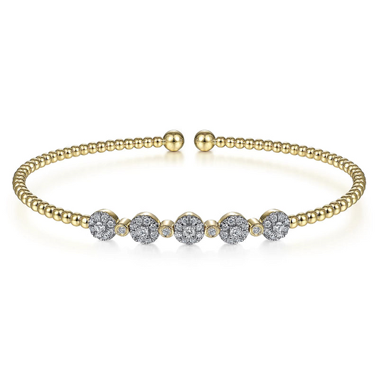 Gabriel & Co | 14K Yellow Gold Bujukan Diamond Split Bangle