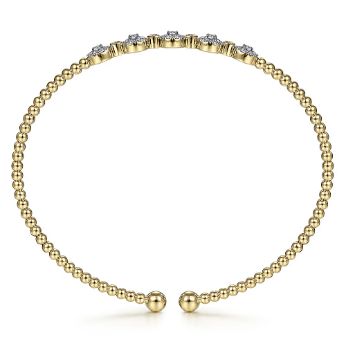 Gabriel & Co | 14K Yellow Gold Bujukan Diamond Split Bangle