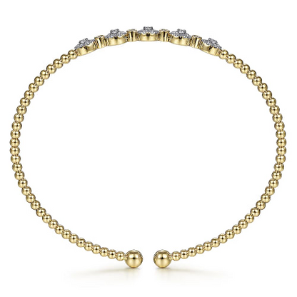 Gabriel & Co | 14K Yellow Gold Bujukan Diamond Split Bangle