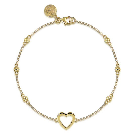 Gabriel & Co | 14K Yellow Gold Open Heart Bujukan Chain Bracelet