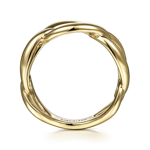 Gabriel & Co | 14K Yellow Gold Link Chain Wide Band Ring