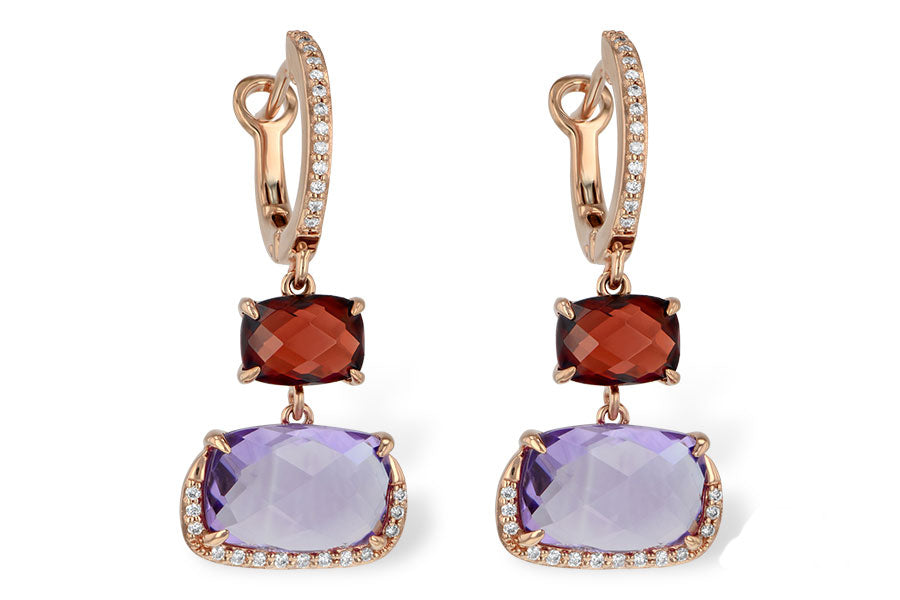 Amethyst and Garnet Earrings