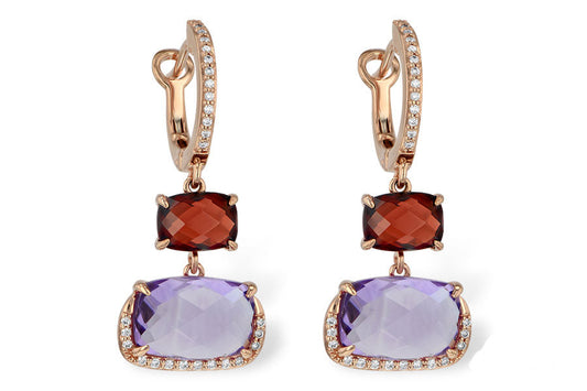 Amethyst and Garnet Earrings