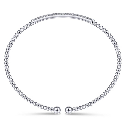 Gabriel & Co | 14K White Gold Bujukan Diamond Bar Split Bangle