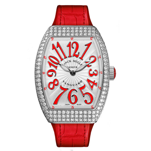 Franck Muller Stainless Steel & Diamond Red Lady Vanguard- V32QZDACER