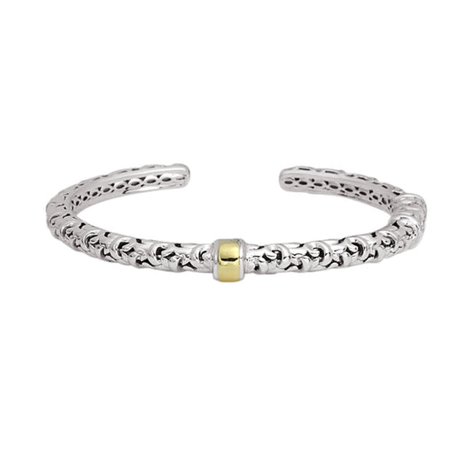 Silver Ivy Petite Rondel Cuff