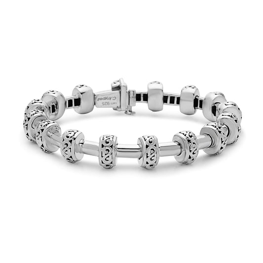 Silver Ivy Large Tube Bracelet