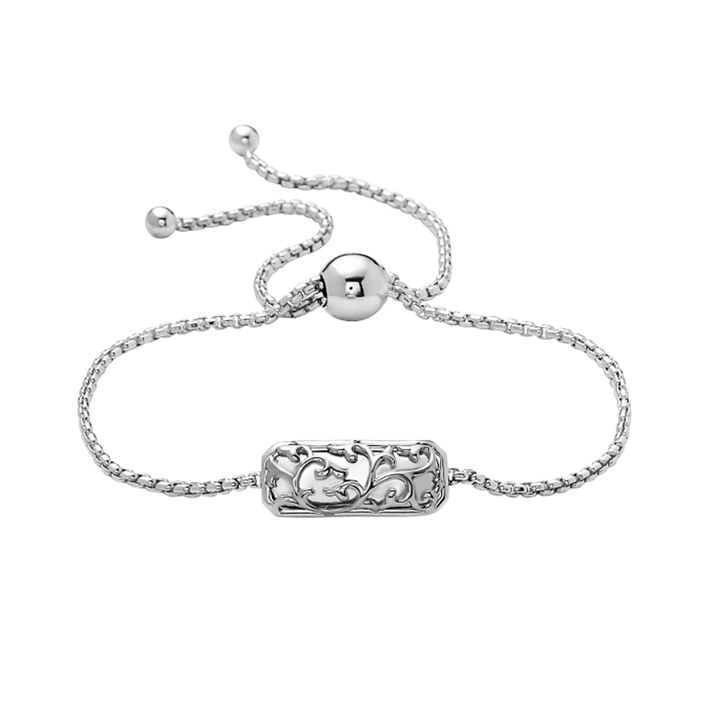 Silver Ivy Lace Bar Bracelet