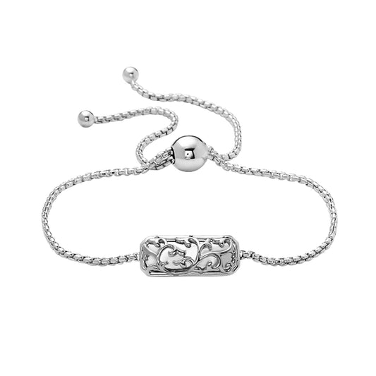 Silver Ivy Lace Bar Bracelet