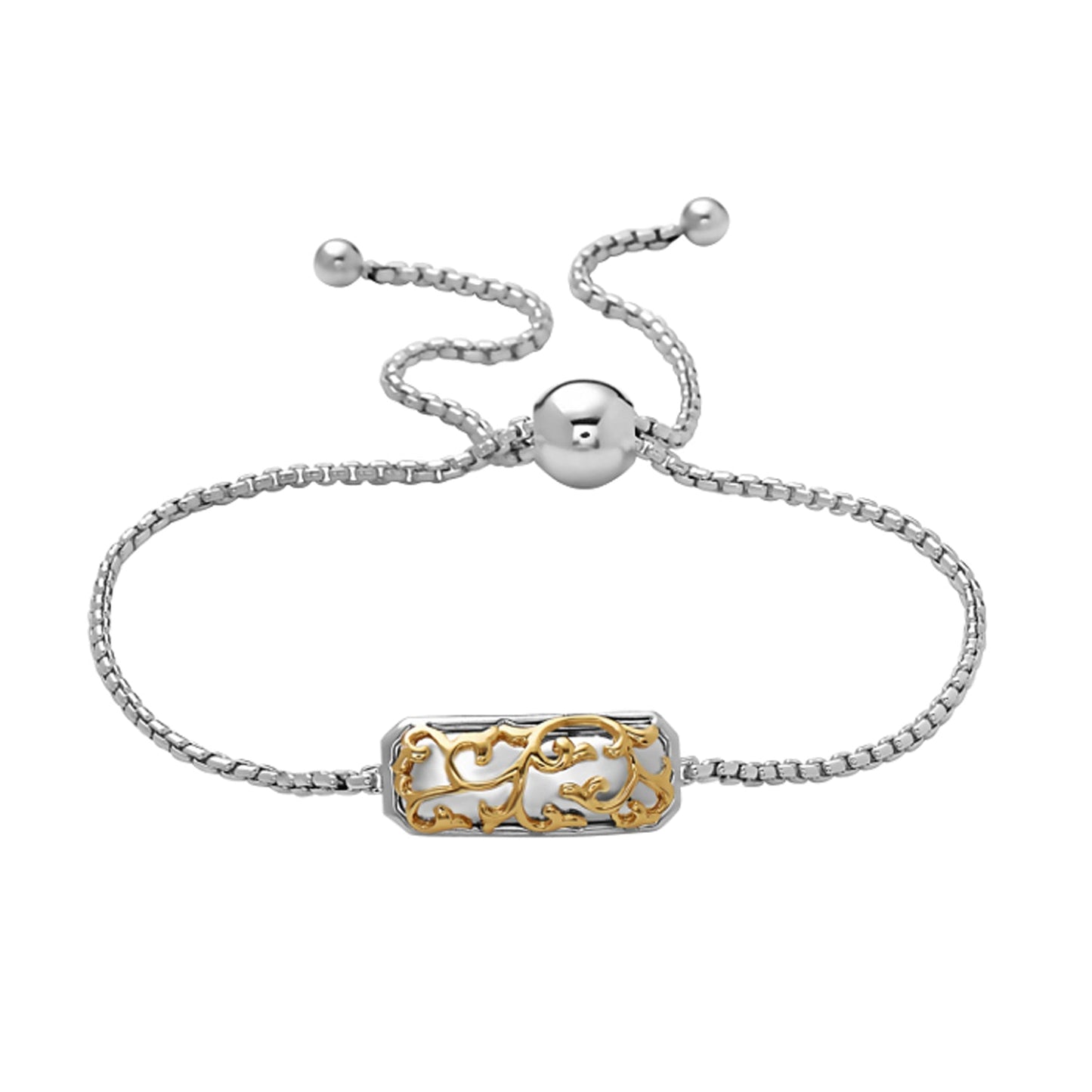 Silver Ivy Lace Bar Bracelet