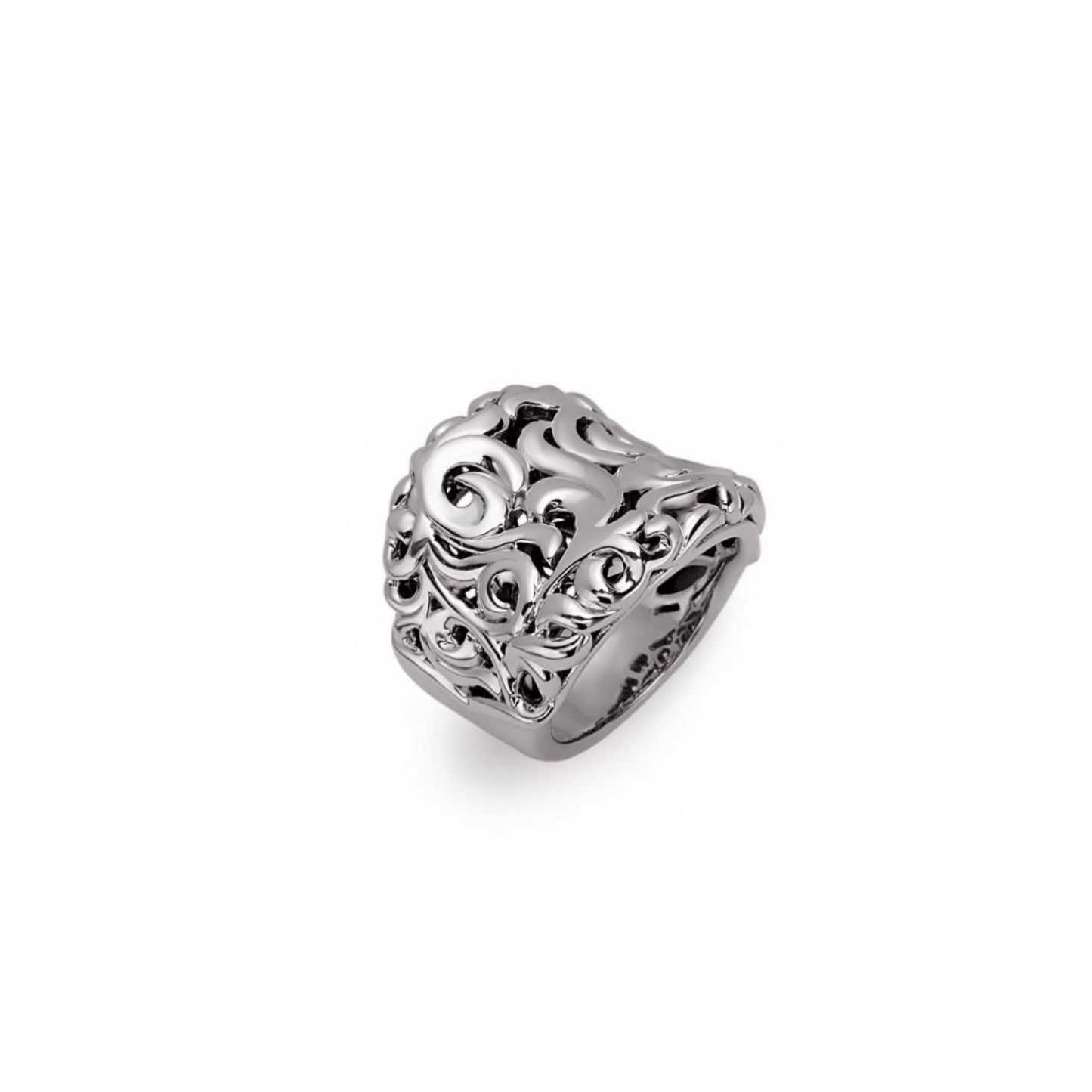 Silver Ivy Saddle Ring