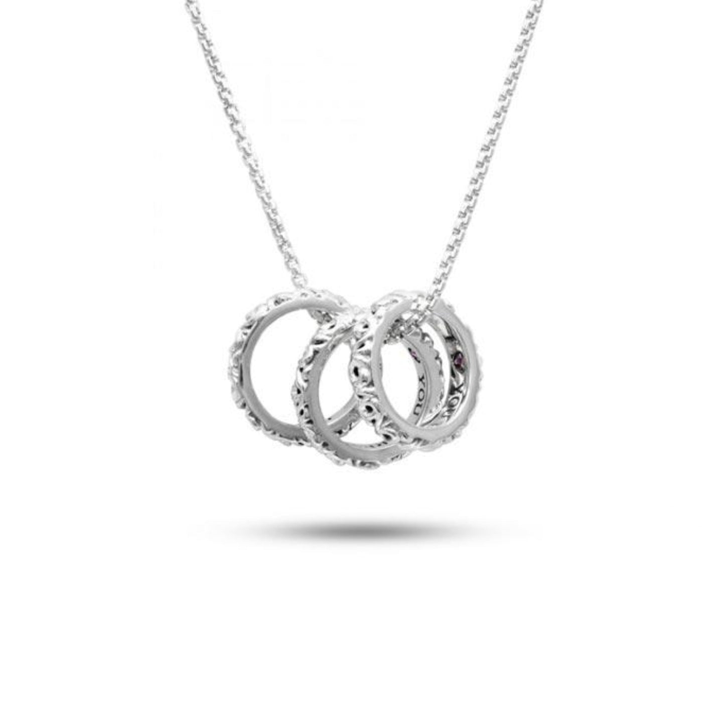 Silver I Love You Today... Tomorrow... Forever...' Three Ring Love Necklace