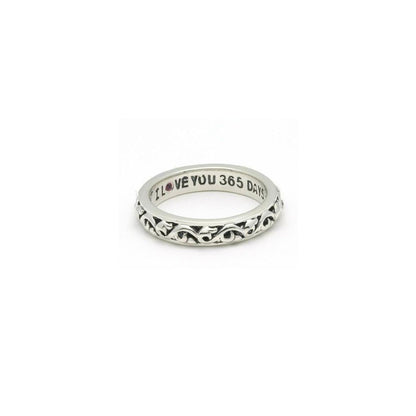 Silver I Love You 365 Days A Year' Stackable Band Rings