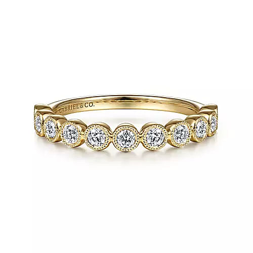 Gabriel & Co | 14K Yellow Gold Diamond Stackable Ring