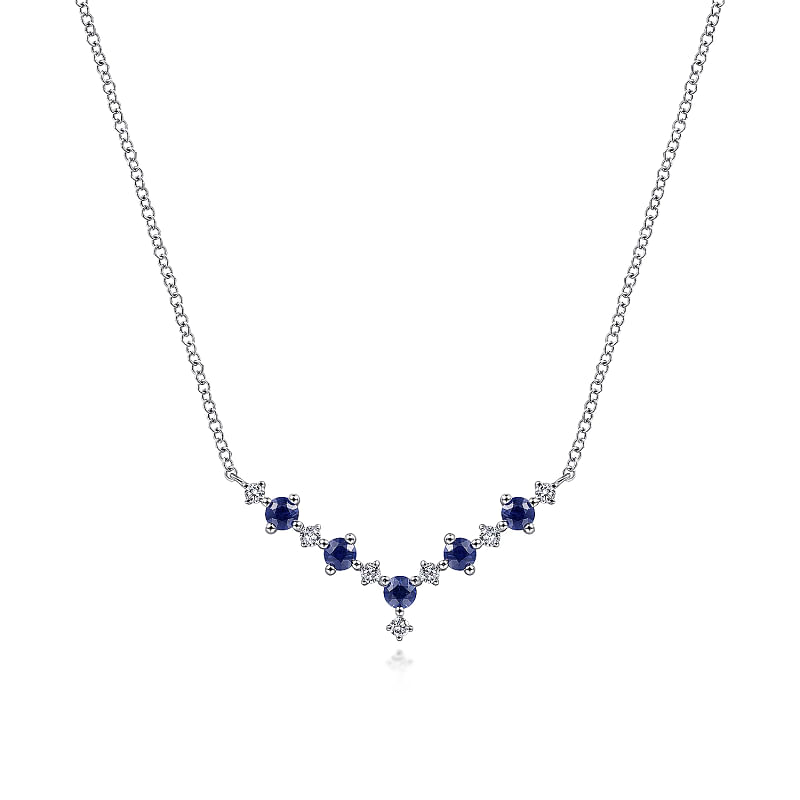 Gabriel & Co | 14K White Gold Diamond Chevron Necklace