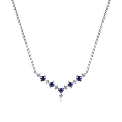 Gabriel & Co | 14K White Gold Diamond Chevron Necklace