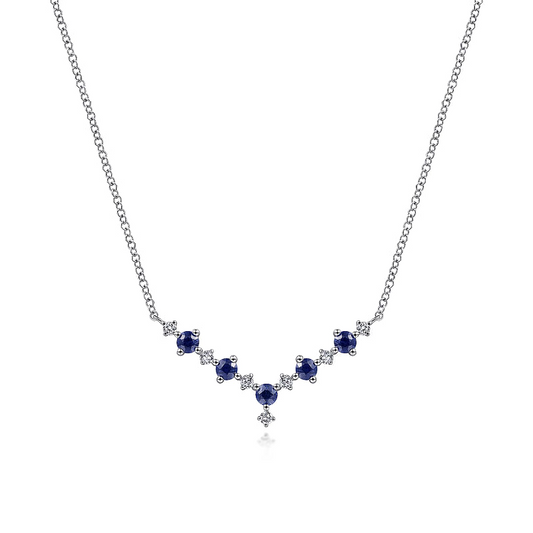 Gabriel & Co | 14K White Gold Diamond Chevron Necklace