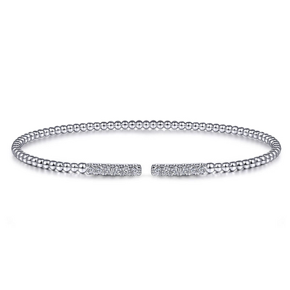 Gabriel & Co | 14K White Gold Bujukan Diamond Bars Bangle