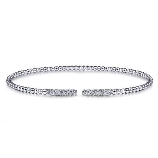 Gabriel & Co | 14K White Gold Bujukan Diamond Bars Bangle